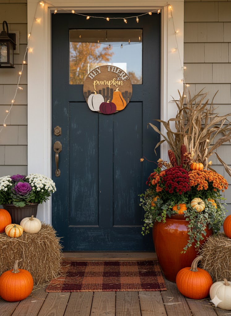"Hey There Pumpkin" Fall Wood Sign - Rustic Autumn Home Decor